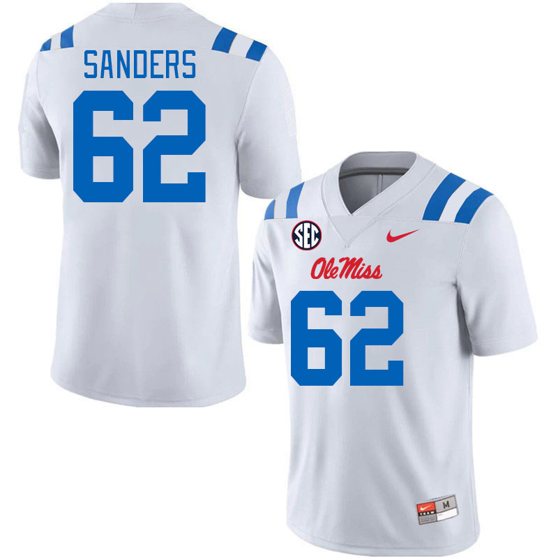 Men #62 Brycen Sanders Ole Miss Rebels 2024 New Uniforms College Football Jerseys Stitched-White